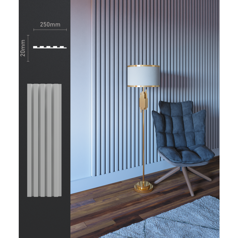 Гіпсова безшовна 3d панель БП 1