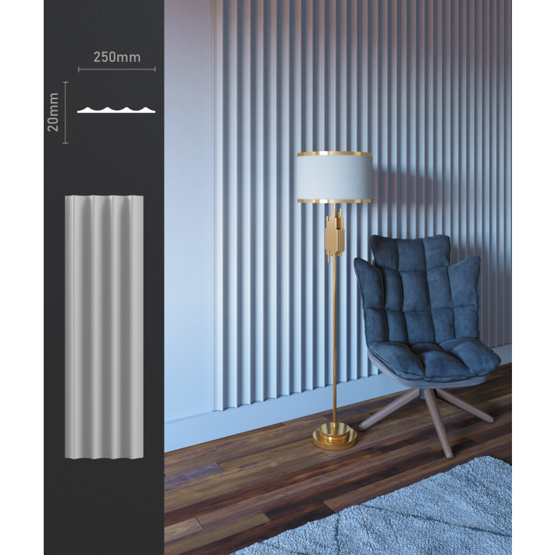 Гіпсова безшовна 3d панель БП 2