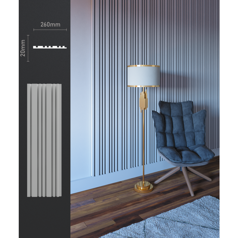 Гіпсова безшовна 3d панель БП 4