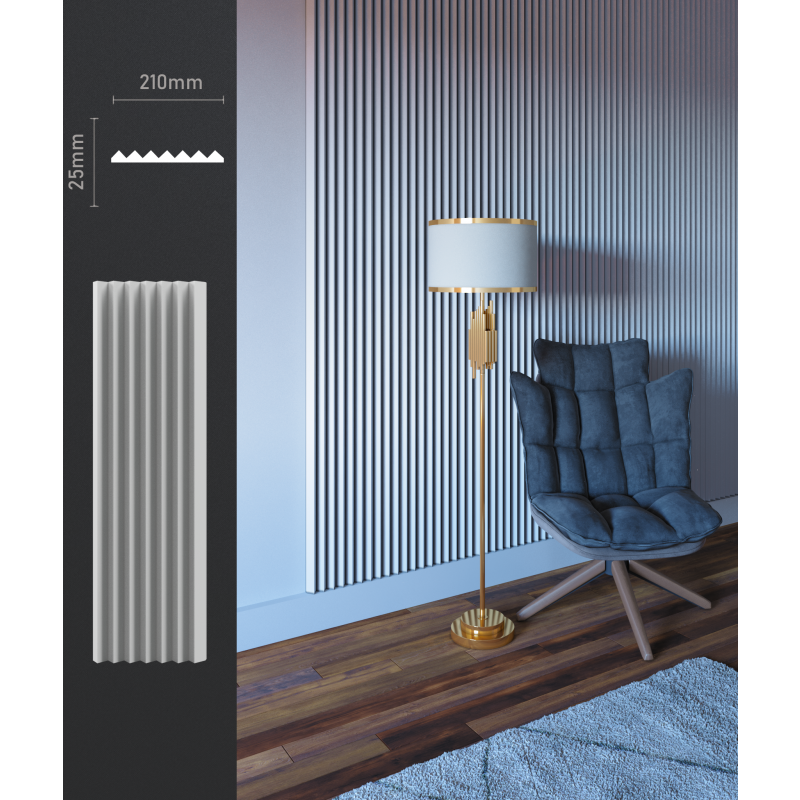 Гіпсова безшовна 3d панель БП 5