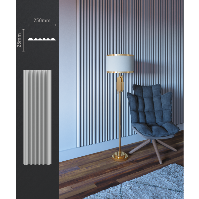 Гіпсова безшовна 3d панель БП 6