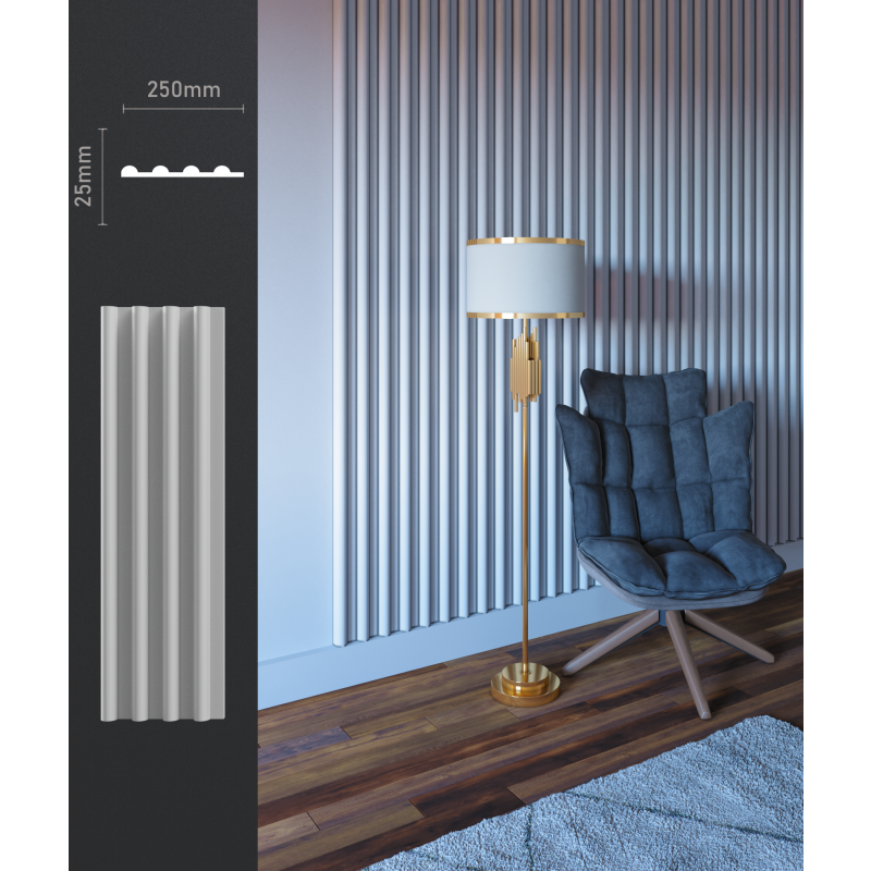 Гіпсова безшовна 3d панель БП 7