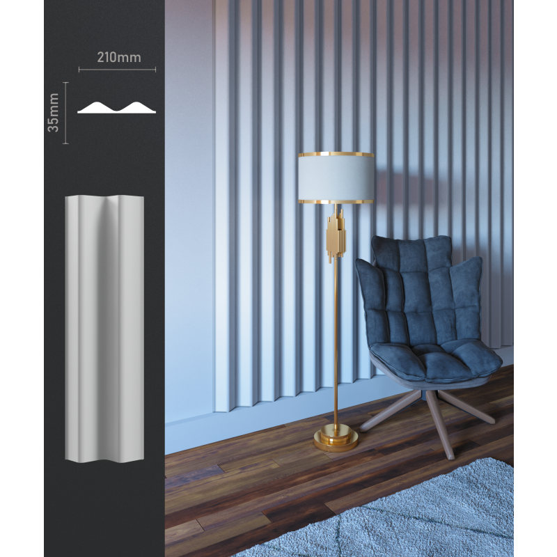 Гіпсова безшовна 3d панель БП 8