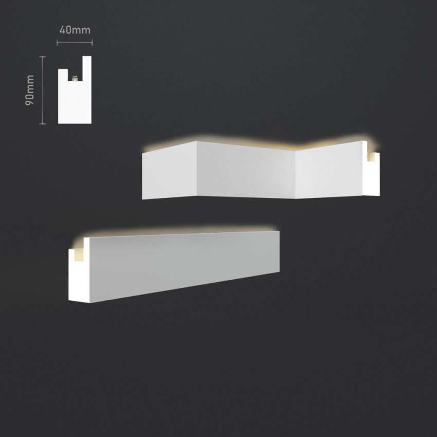 Гіпсовий карниз для LED освітлення КЛ 08